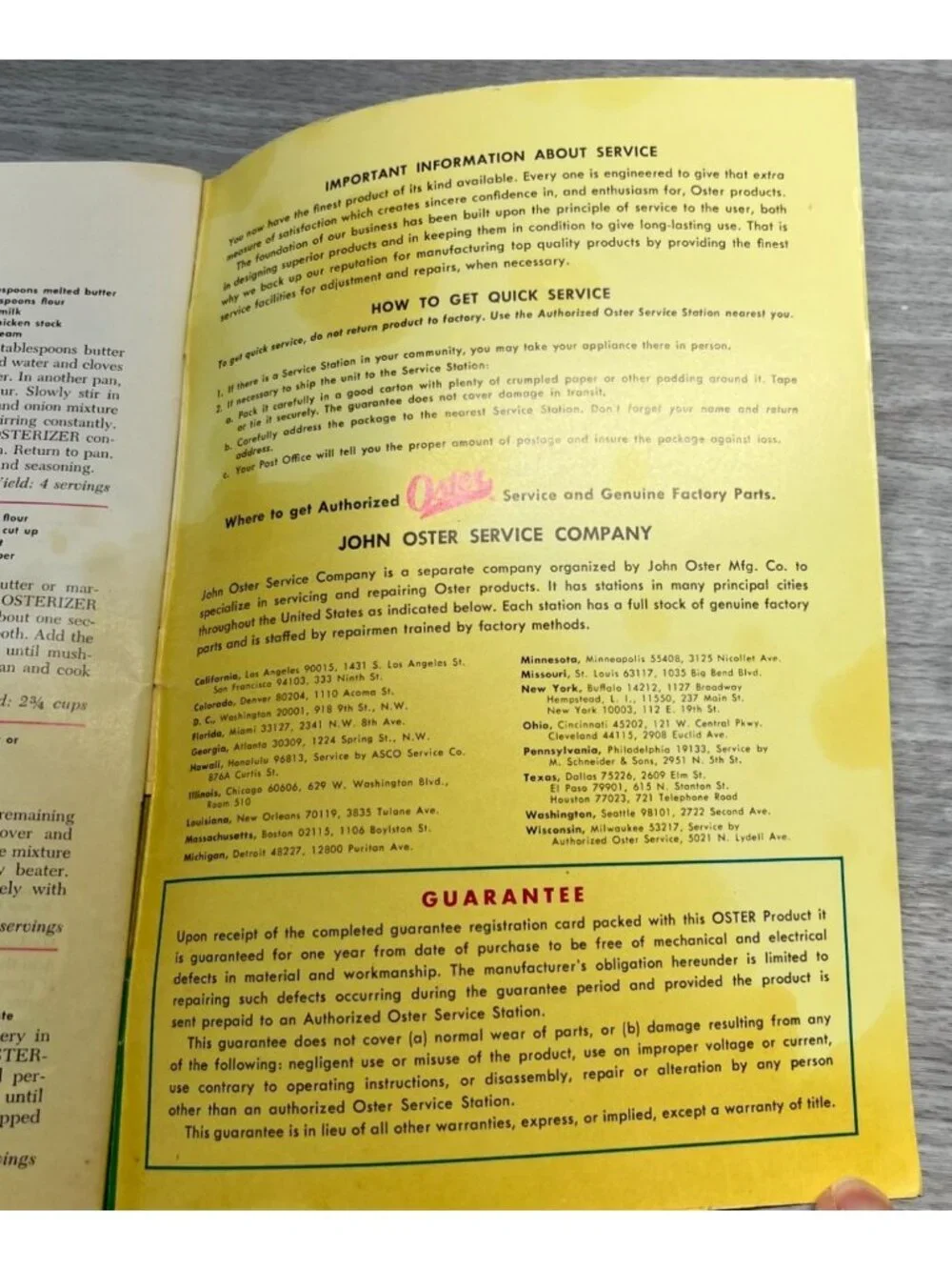Recipes for the Two-Speed Osterizer Vintage Cooking Cookbook Booklet 1960s